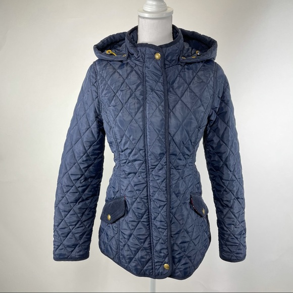 Joules Jackets & Blazers - Joules Quilted Coat with Detachable Hood Navy 6